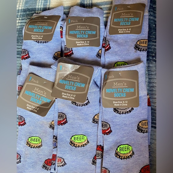 Other - Men’s Novelty Beer Bottle Cap Crew Socks. Ideas For Groomsmen Or Bachelor Party